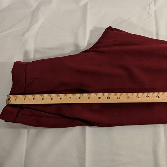 Babaton Red Berry Burgundy Slacks Dress Pants Vegan Silk Triacetate Women's 6 - Picture 12 of 13